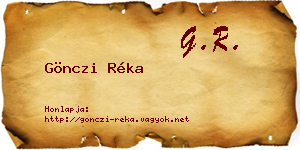 Gönczi Réka névjegykártya
